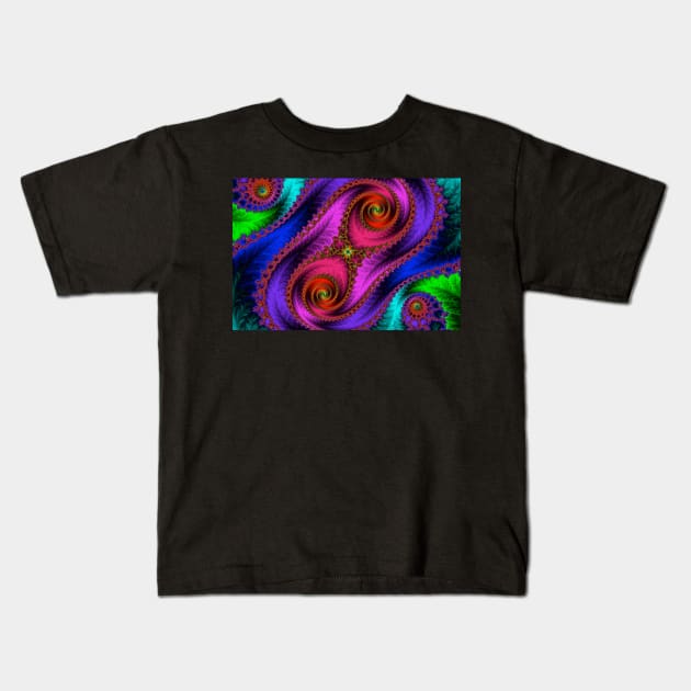 Green Leaf Fractal Kids T-Shirt by machare